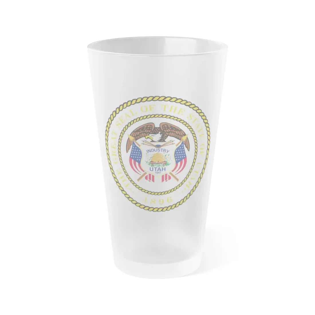 Seal of Utah - Frosted Pint Glass 16oz 16oz Frosted - Go Mug Yourself