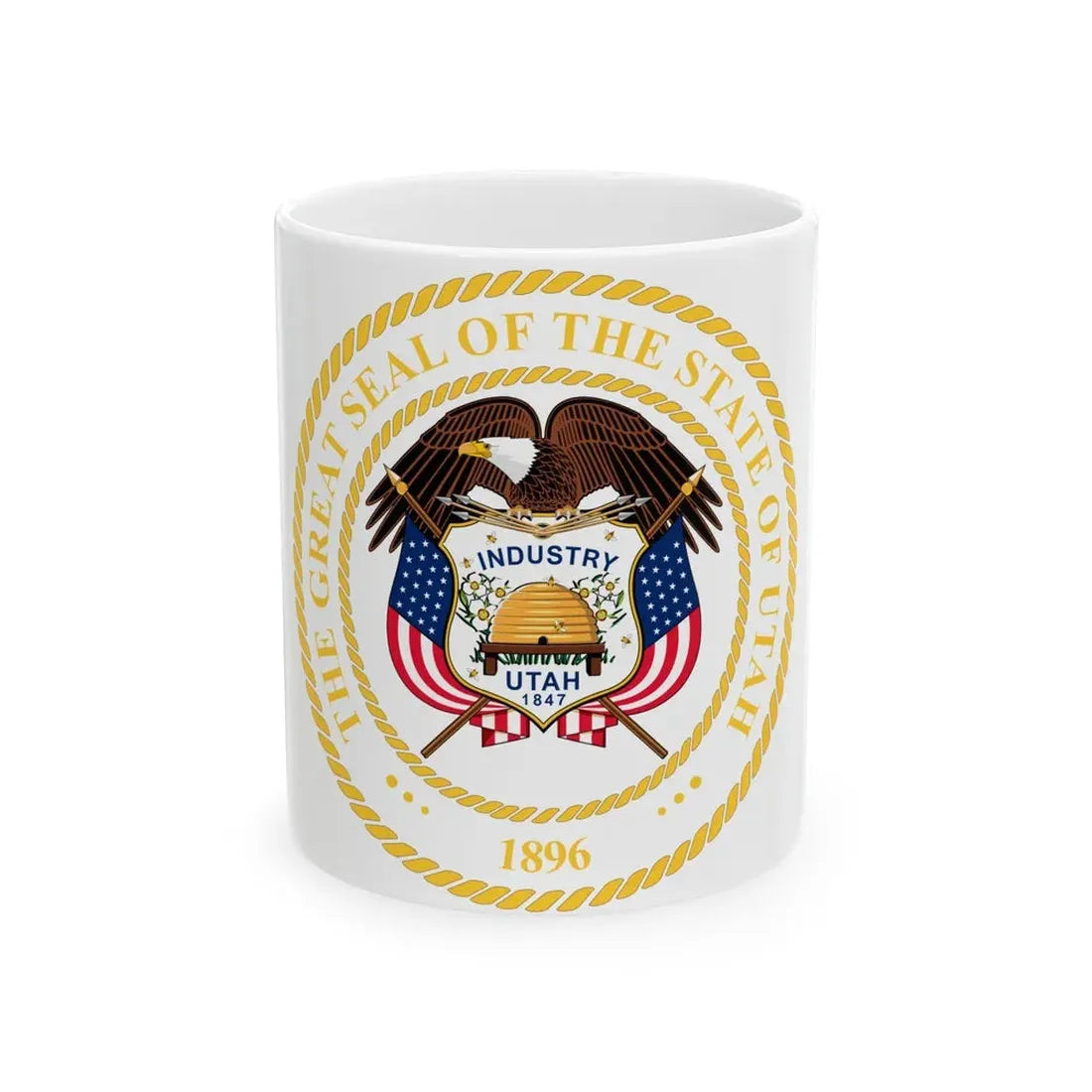 Seal of Utah v2 - White Coffee Mug 11oz - Go Mug Yourself
