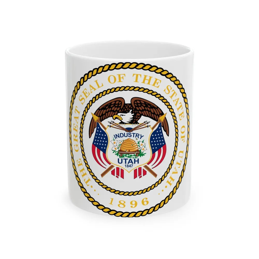 Seal of Utah - White Coffee Mug-11oz-Go Mug Yourself