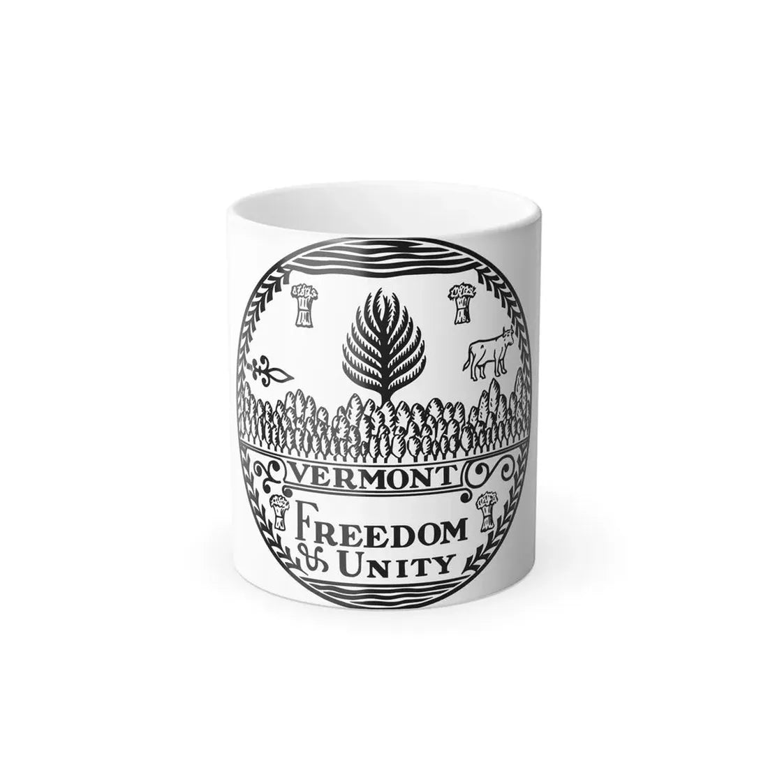 Seal of Vermont BW - Color Changing Coffee Mug 11oz - Go Mug Yourself