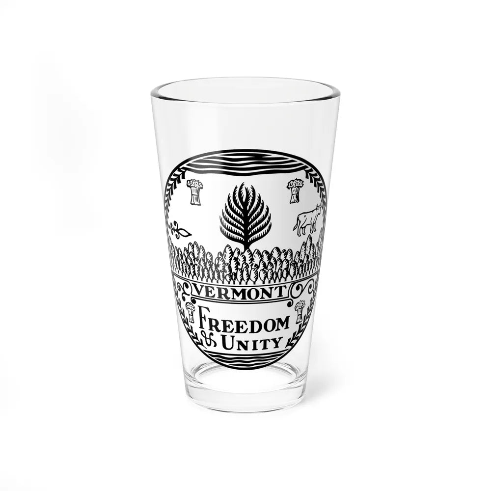 Seal of Vermont BW - Pint Glass 16oz-16oz-Go Mug Yourself