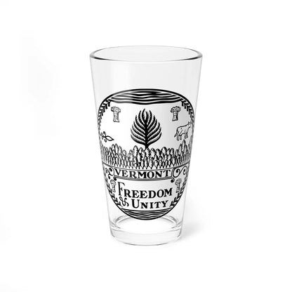 Seal of Vermont BW - Pint Glass 16oz-16oz-Go Mug Yourself