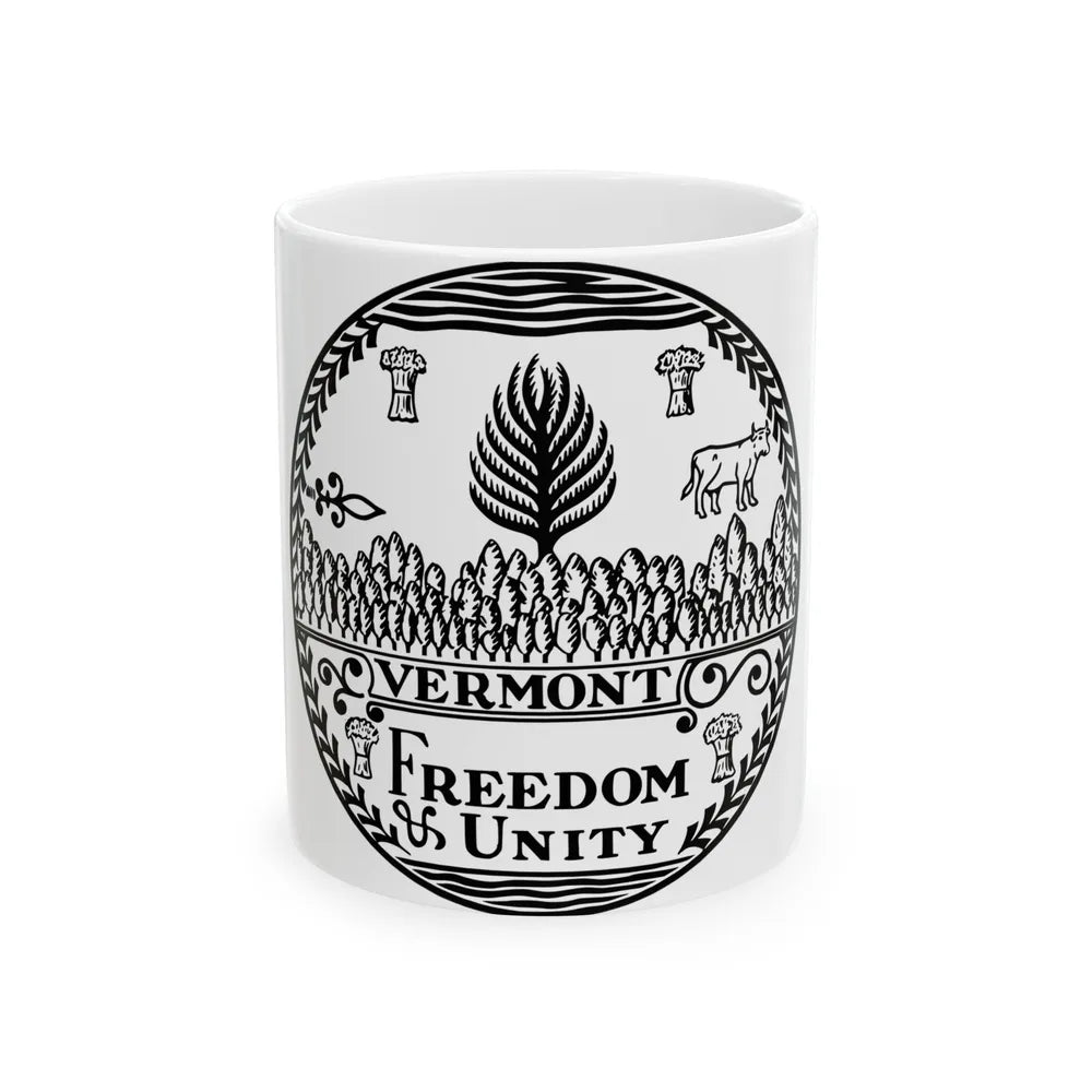 Seal of Vermont BW - White Coffee Mug-11oz-Go Mug Yourself