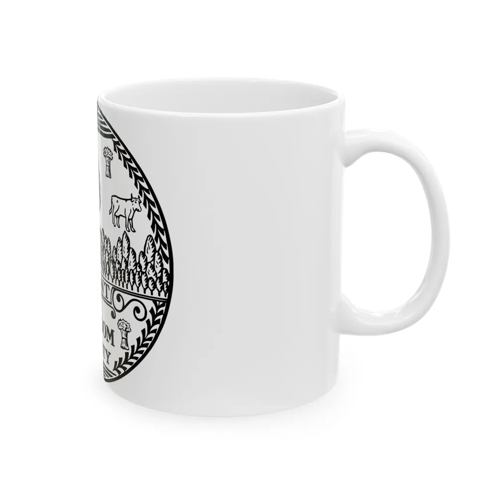 Seal of Vermont BW - White Coffee Mug-Go Mug Yourself