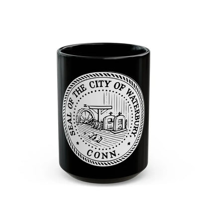 Seal of Waterbury Connecticut - Black Coffee Mug 15oz - Go Mug Yourself