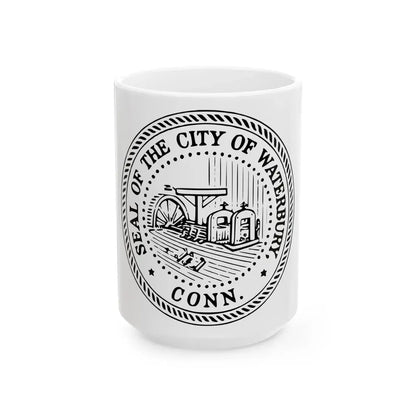 Seal of Waterbury Connecticut - White Coffee Mug 15oz - Go Mug Yourself