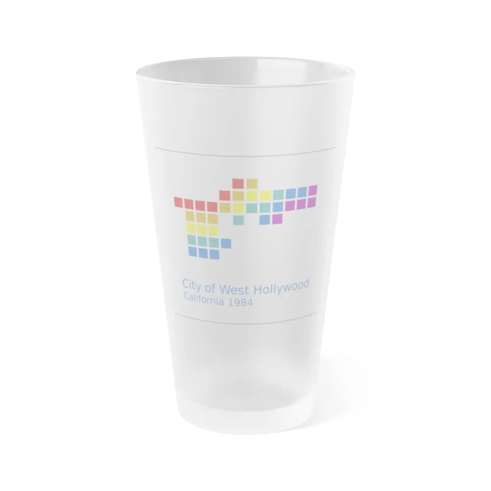 Seal of West Hollywood California - Frosted Pint Glass 16oz-16oz-Frosted-Go Mug Yourself