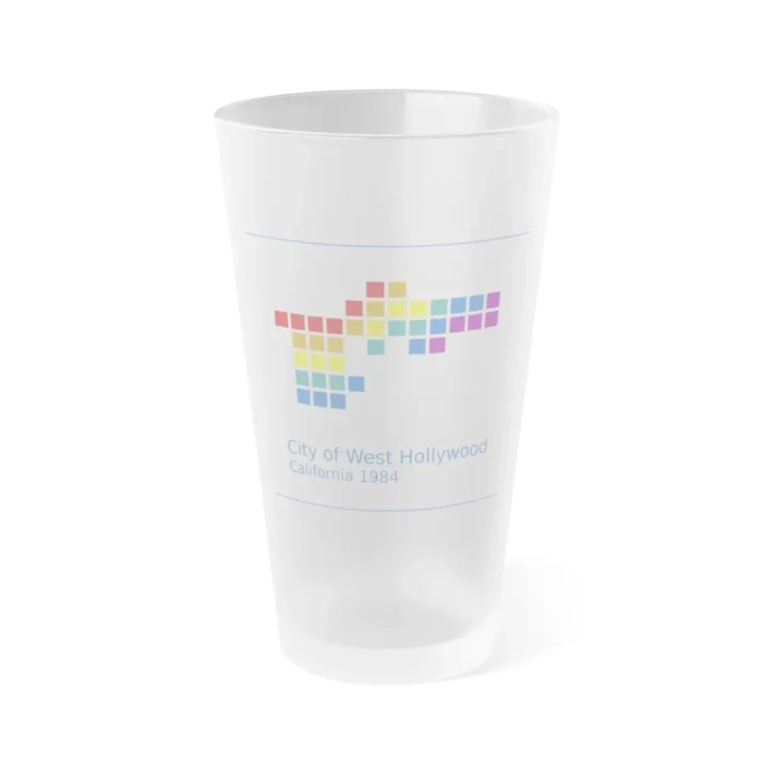 Seal of West Hollywood California - Frosted Pint Glass 16oz 16oz Frosted - Go Mug Yourself