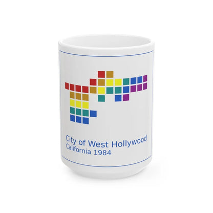 Seal of West Hollywood California - White Coffee Mug-15oz-Go Mug Yourself