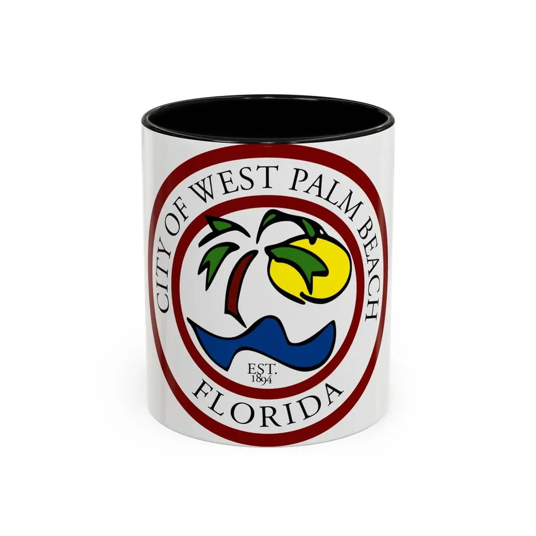 Seal of West Palm Beach Florida - Accent Coffee Mug 11oz Black - Go Mug Yourself