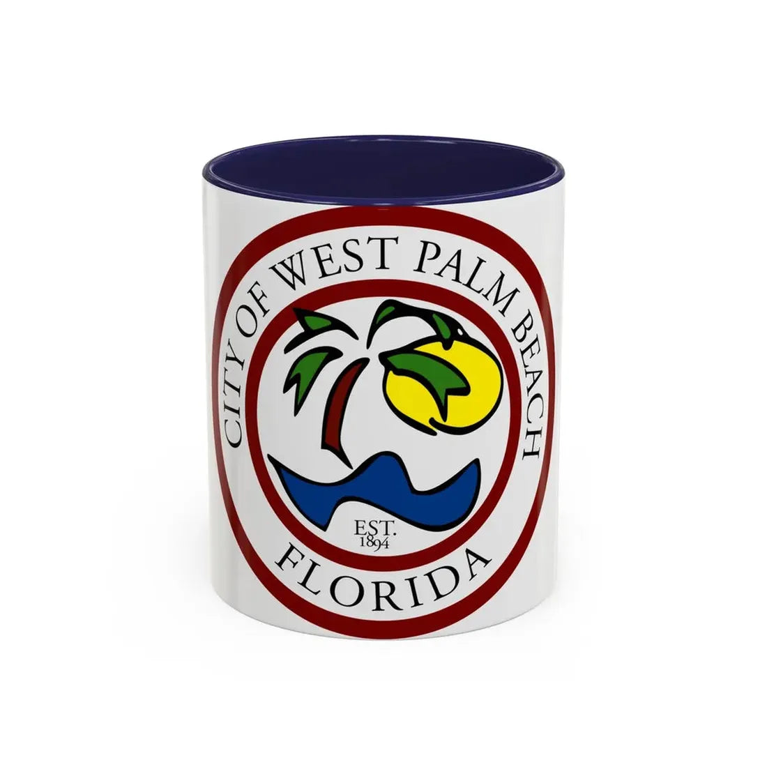 Seal of West Palm Beach Florida - Accent Coffee Mug 11oz Navy - Go Mug Yourself