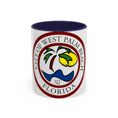 Seal of West Palm Beach Florida - Accent Coffee Mug 11oz Navy - Go Mug Yourself