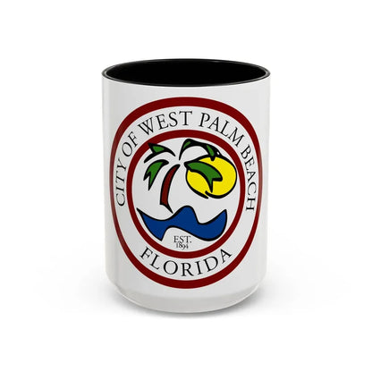 Seal of West Palm Beach Florida - Accent Coffee Mug 15oz Black - Go Mug Yourself