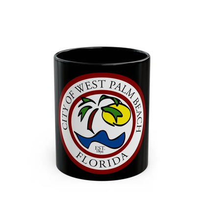 Seal of West Palm Beach Florida - Black Coffee Mug-11oz-Go Mug Yourself