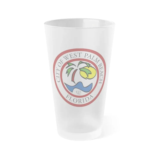 Seal of West Palm Beach Florida - Frosted Pint Glass 16oz 16oz Frosted - Go Mug Yourself