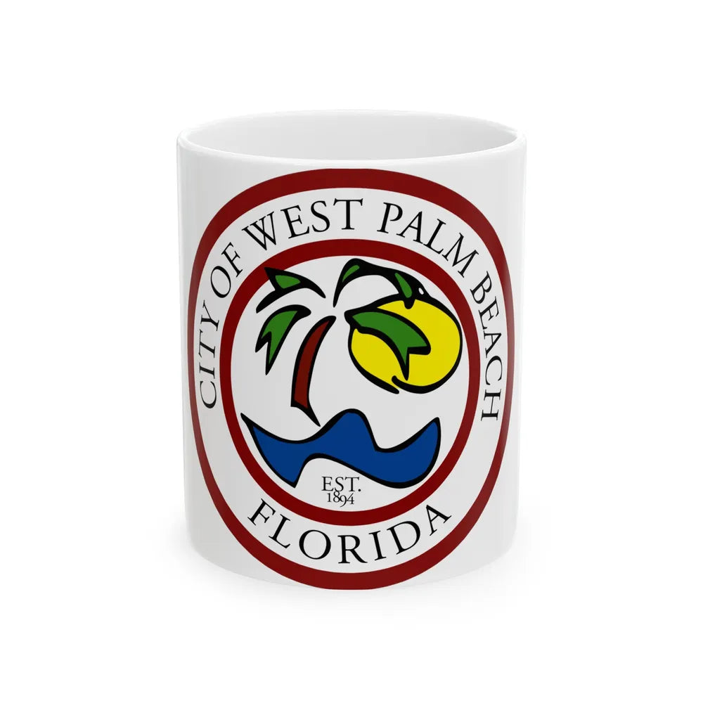 Seal of West Palm Beach Florida - White Coffee Mug-11oz-Go Mug Yourself