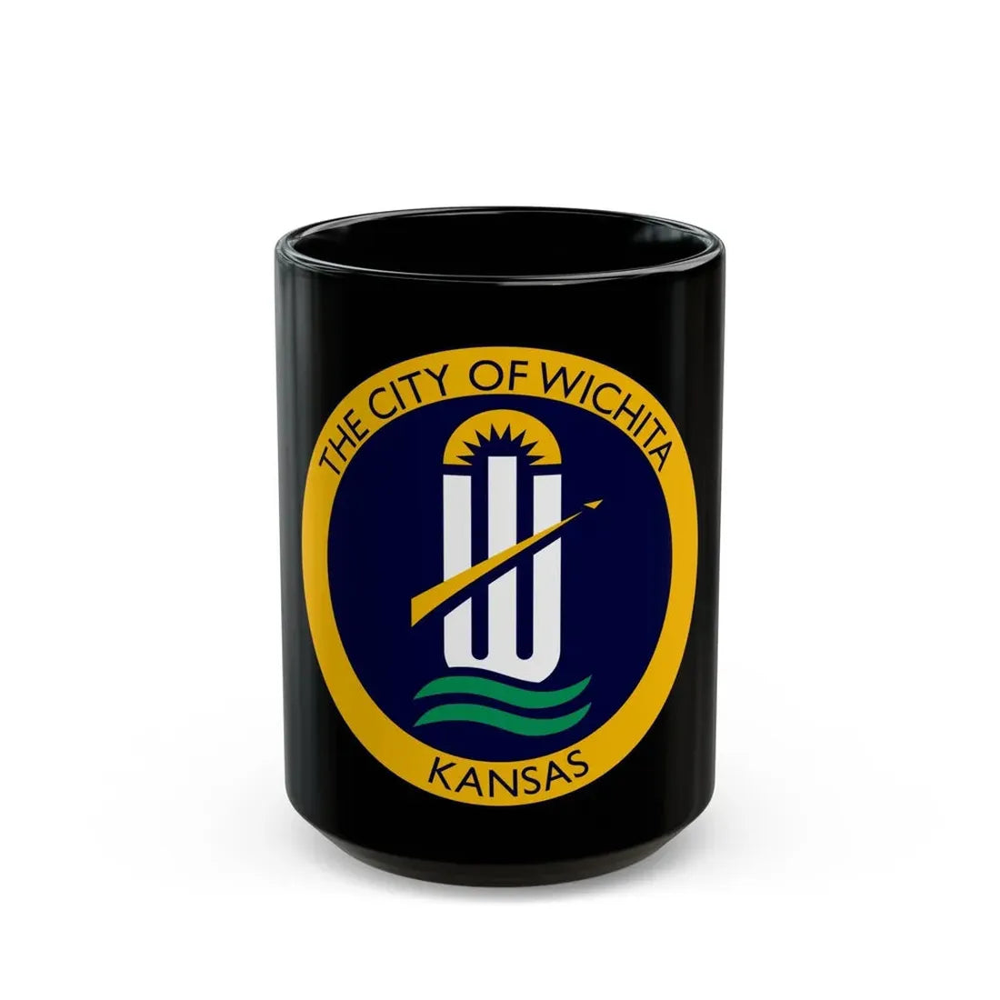 Seal of Wichita Kansas - Black Coffee Mug 15oz - Go Mug Yourself