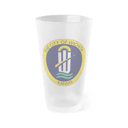 Seal of Wichita Kansas - Frosted Pint Glass 16oz 16oz Frosted - Go Mug Yourself