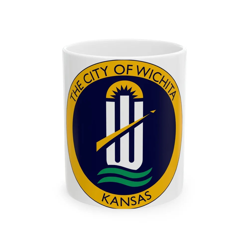 Seal of Wichita Kansas - White Coffee Mug-11oz-Go Mug Yourself