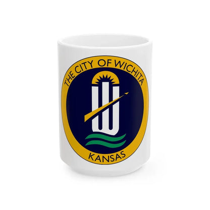 Seal of Wichita Kansas - White Coffee Mug 15oz - Go Mug Yourself