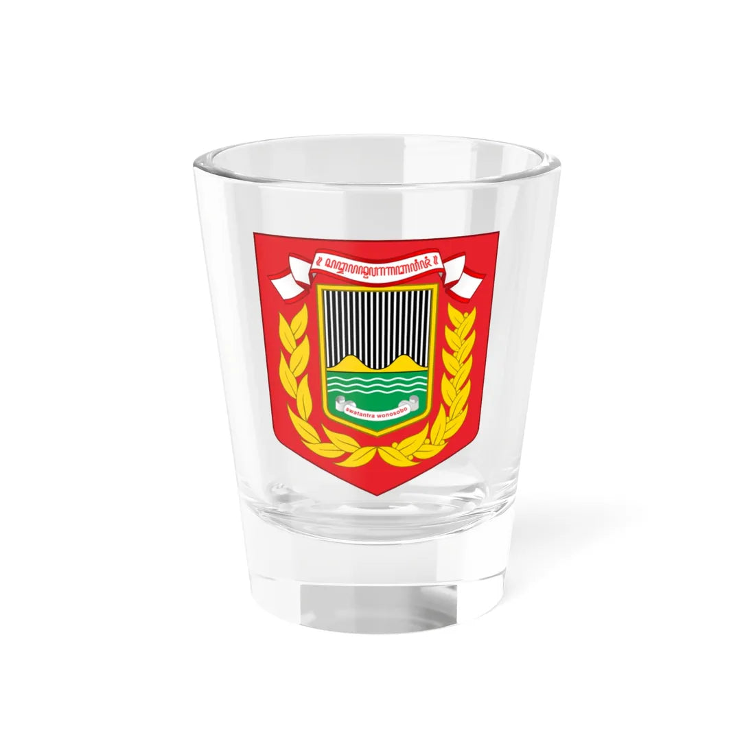 Seal of Wonosobo Regency (Indonesia) (Coat of Arms) Shot Glass 1.5oz 1.5oz - Go Mug Yourself