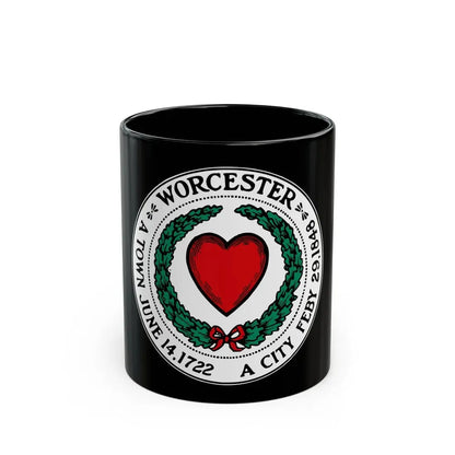 Seal of Worcester Massachusetts - Black Coffee Mug 11oz - Go Mug Yourself