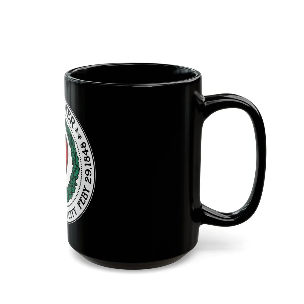 Seal of Worcester Massachusetts - Black Coffee Mug-Go Mug Yourself