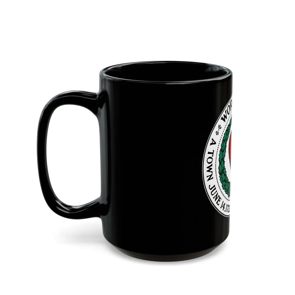 Seal of Worcester Massachusetts - Black Coffee Mug-Go Mug Yourself