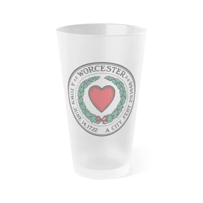 Seal of Worcester Massachusetts - Frosted Pint Glass 16oz 16oz Frosted - Go Mug Yourself