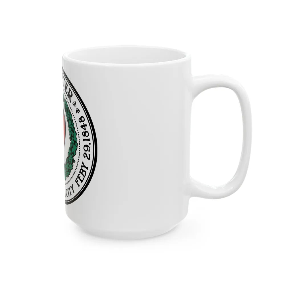 Seal of Worcester Massachusetts - White Coffee Mug-Go Mug Yourself