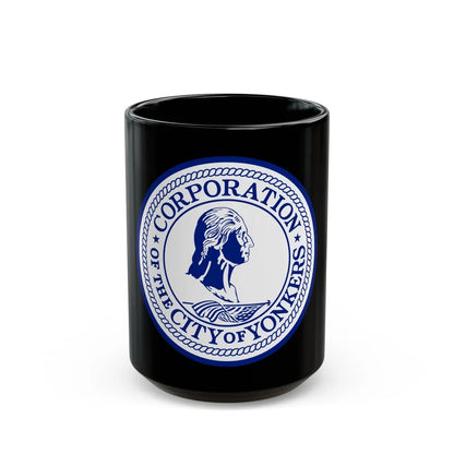 Seal of Yonkers New York - Black Coffee Mug-15oz-Go Mug Yourself