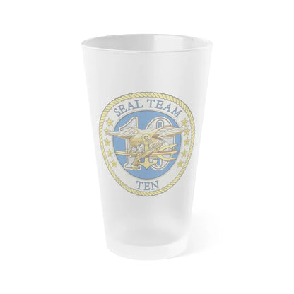 Seal Team 10 Colored (U.S. Navy) Frosted Pint Glass 16oz-Go Mug Yourself