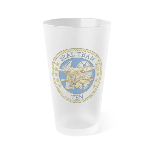 Seal Team 10 Colored (U.S. Navy) Frosted Pint Glass 16oz-Go Mug Yourself