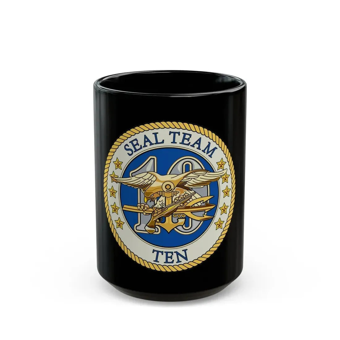 Seal Team 10 Colored (U.S. Navy) Black Coffee Mug 15oz - Go Mug Yourself