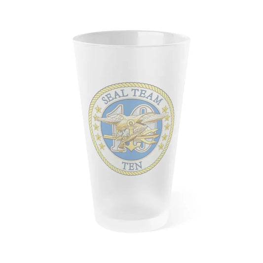 Seal Team 10 Colored (U.S. Navy) Frosted Pint Glass 16oz Default Title - Go Mug Yourself