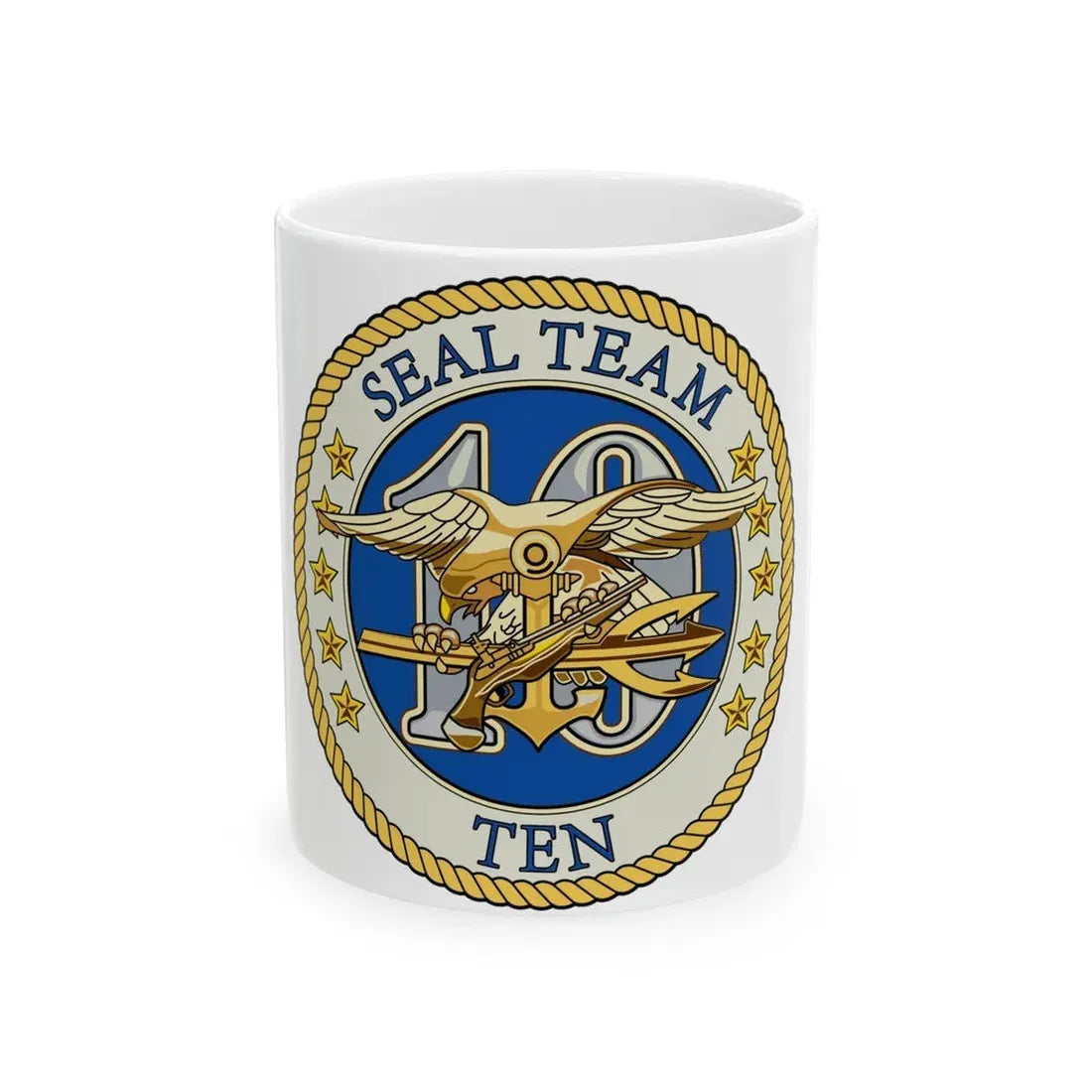 Seal Team 10 Colored (U.S. Navy) White Coffee Mug 11oz - Go Mug Yourself