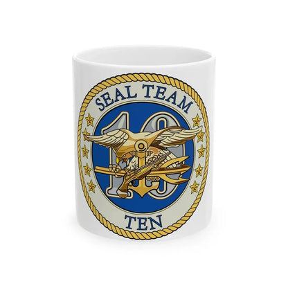 Seal Team 10 Colored (U.S. Navy) White Coffee Mug 11oz - Go Mug Yourself