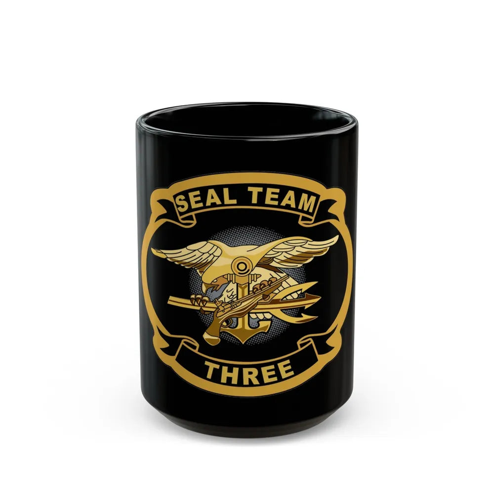 Seal Team 3 (U.S. Navy) Black Coffee Mug-15oz-Go Mug Yourself