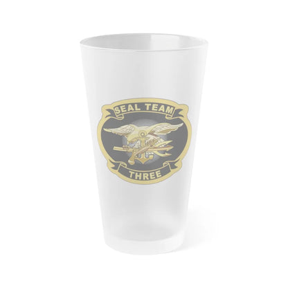 Seal Team 3 (U.S. Navy) Frosted Pint Glass 16oz-Go Mug Yourself