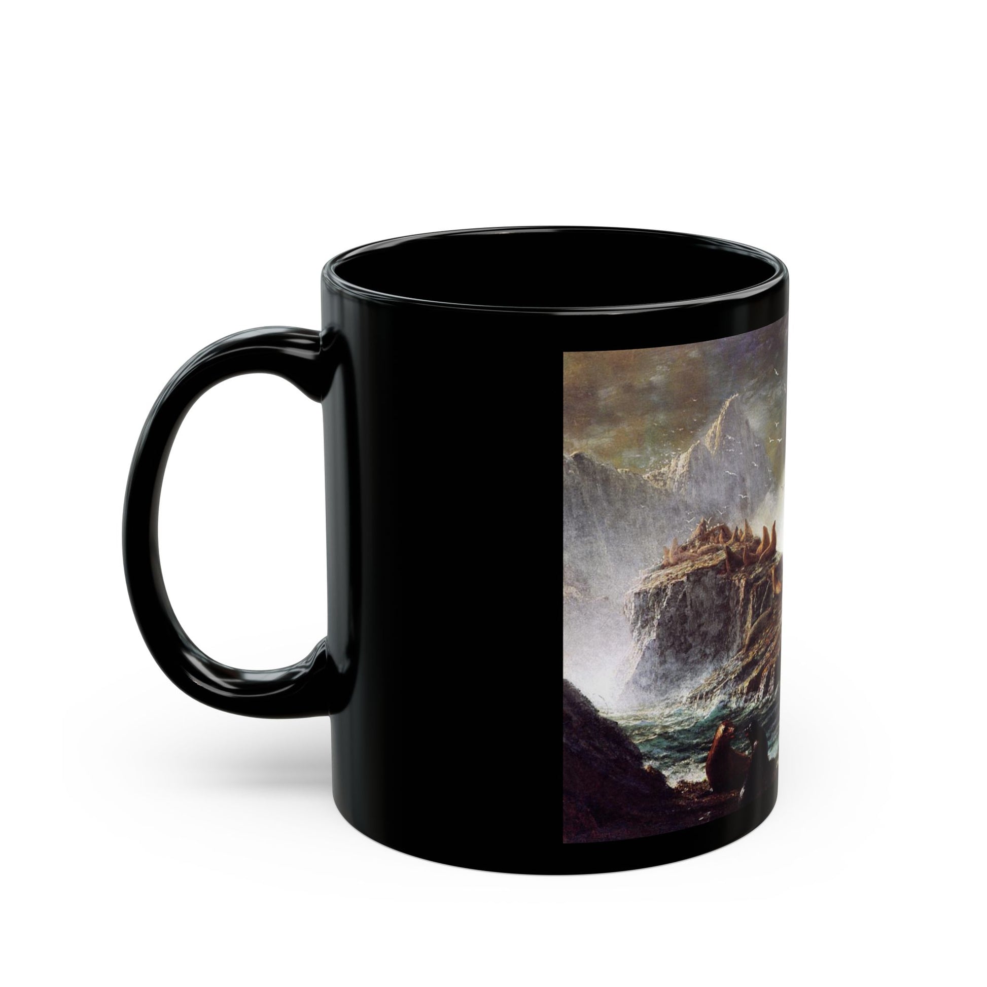 Seals On the Rocks, Farallon Isalnds (1872) - Black Coffee Mug-Go Mug Yourself