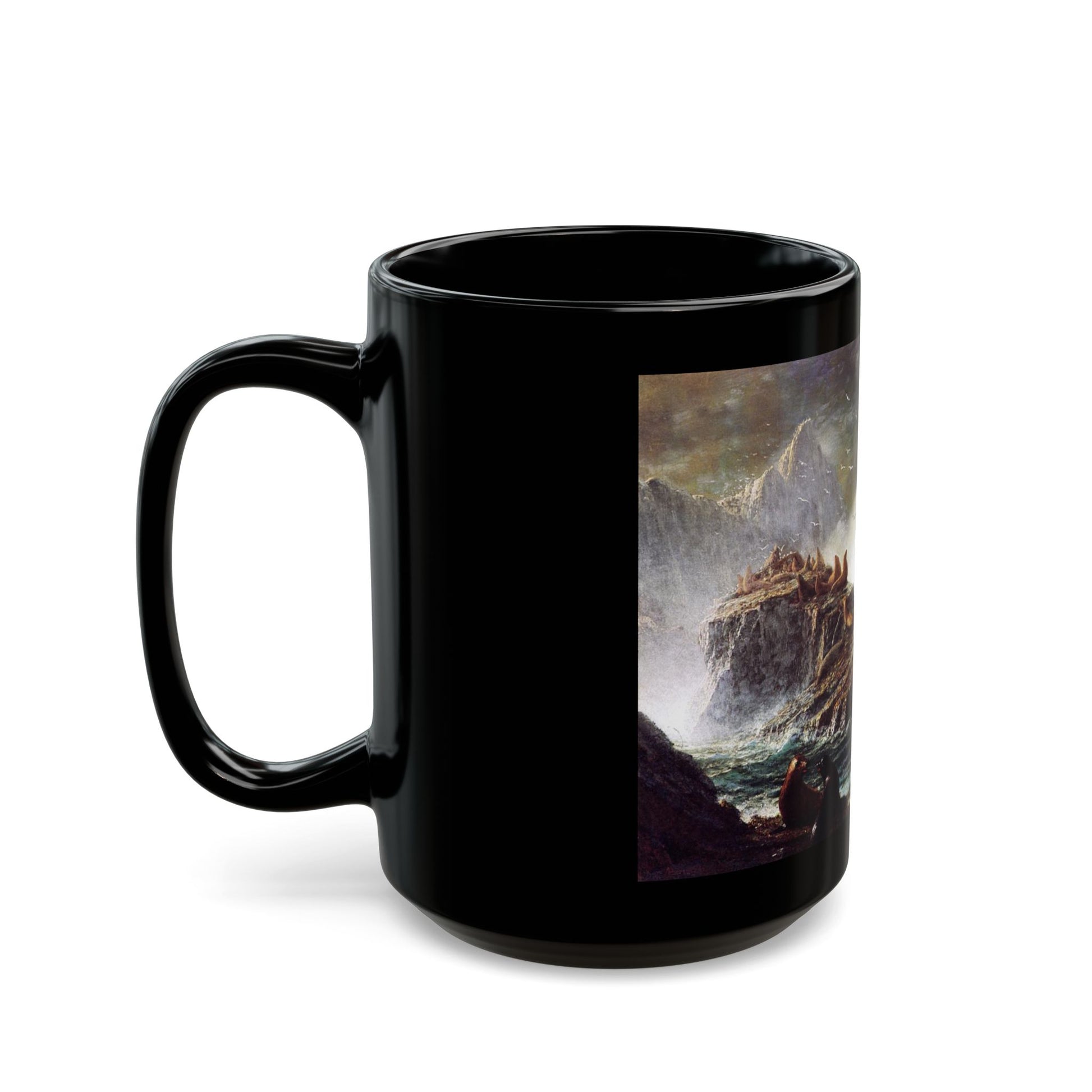 Seals On the Rocks, Farallon Isalnds (1872) - Black Coffee Mug-Go Mug Yourself