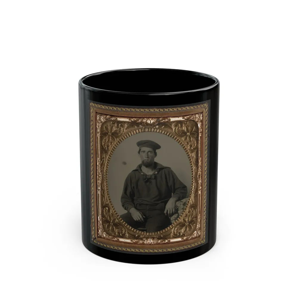 Seaman Ebenezer Mckay Of U.S. Navy In Uniform (U.S. Civil War) Black Coffee Mug-11oz-Go Mug Yourself