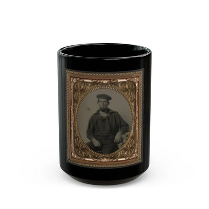 Seaman Ebenezer Mckay Of U.S. Navy In Uniform (U.S. Civil War) Black Coffee Mug-15oz-Go Mug Yourself