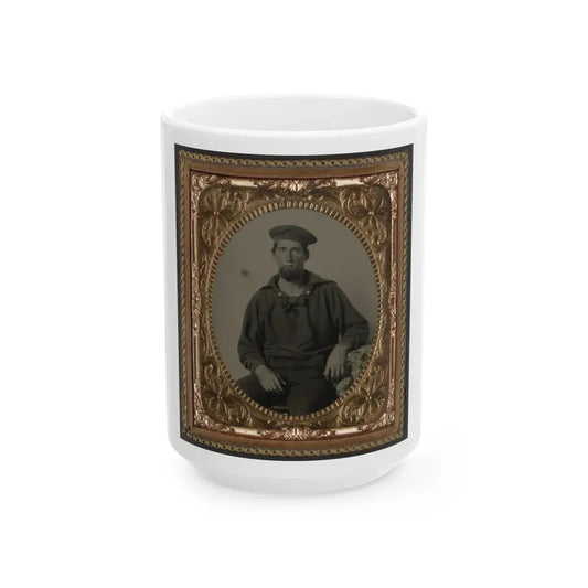 Seaman Ebenezer Mckay Of U.S. Navy In Uniform (U.S. Civil War) White Coffee Mug 15oz - Go Mug Yourself