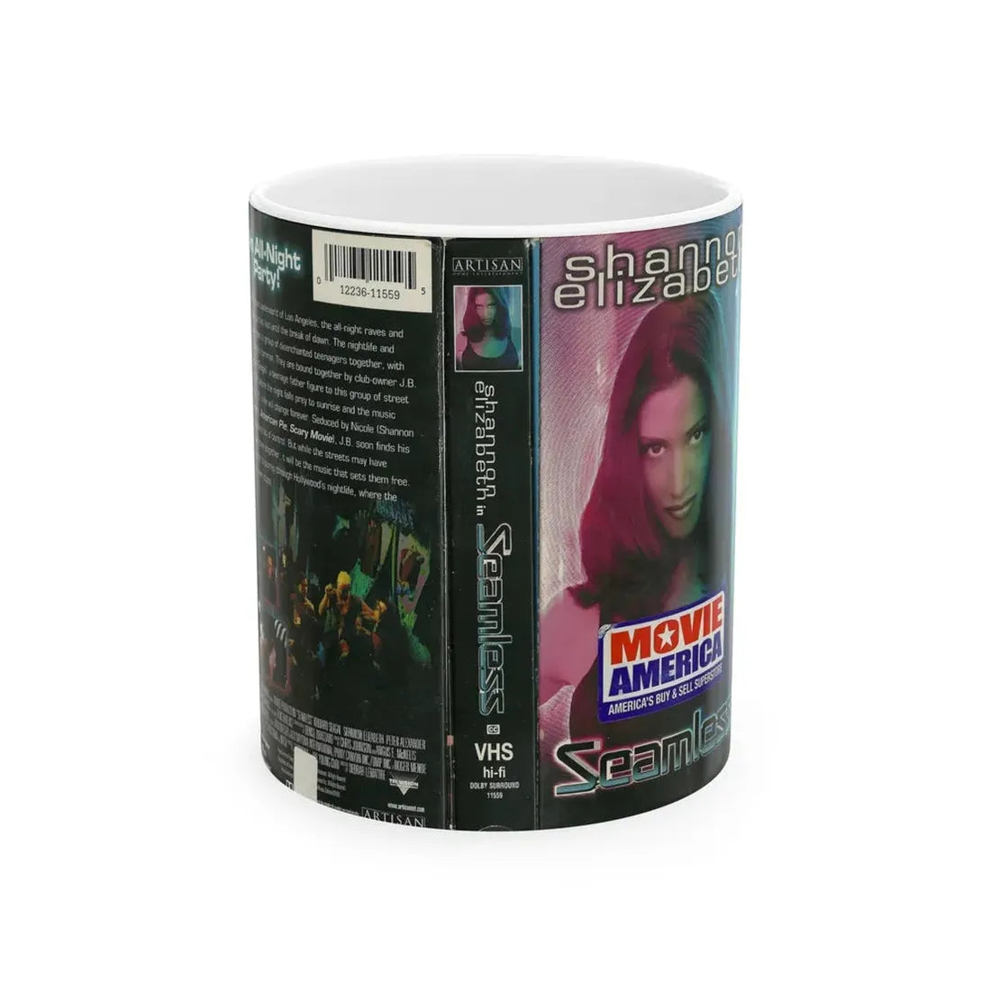 SEAMLESS (VHS COVER) - White Coffee Mug 11oz - Go Mug Yourself