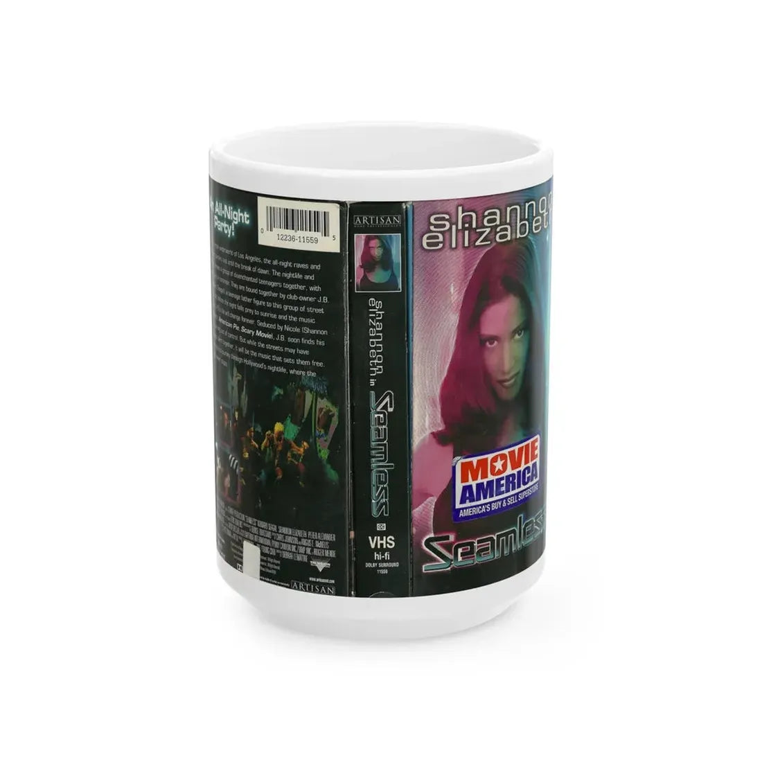 SEAMLESS (VHS COVER) - White Coffee Mug 15oz - Go Mug Yourself