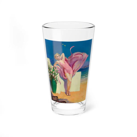 Seaside Flirtation, calendar illustration, c. 1925 (Magazine Illustration) Pint Glass 16oz 16oz - Go Mug Yourself
