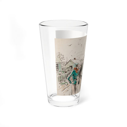 Seaside Town, Woman's Home Companion interior illustration (Magazine Illustration) Pint Glass 16oz-Go Mug Yourself