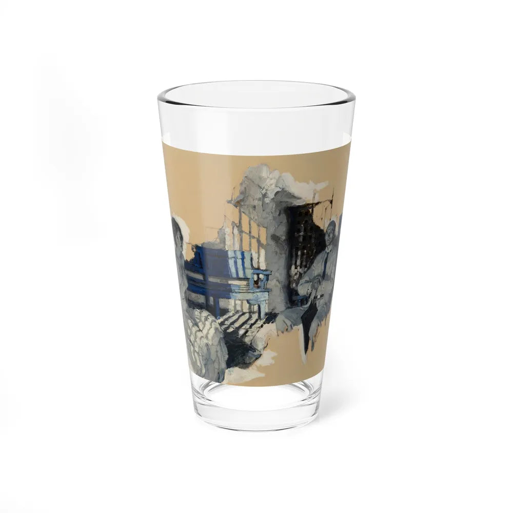 Seated Contemplation (Magazine Illustration) Pint Glass 16oz-16oz-Go Mug Yourself