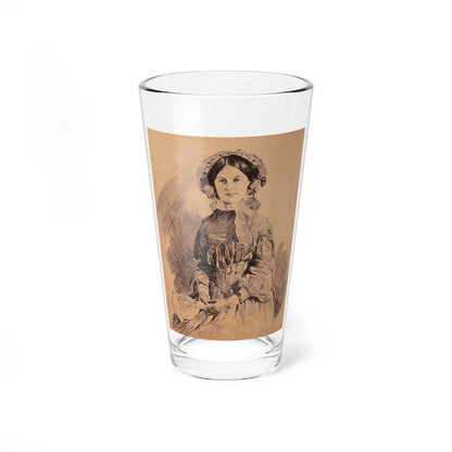 Seated Woman with a Fan (Magazine Illustration) Pint Glass 16oz-16oz-Go Mug Yourself